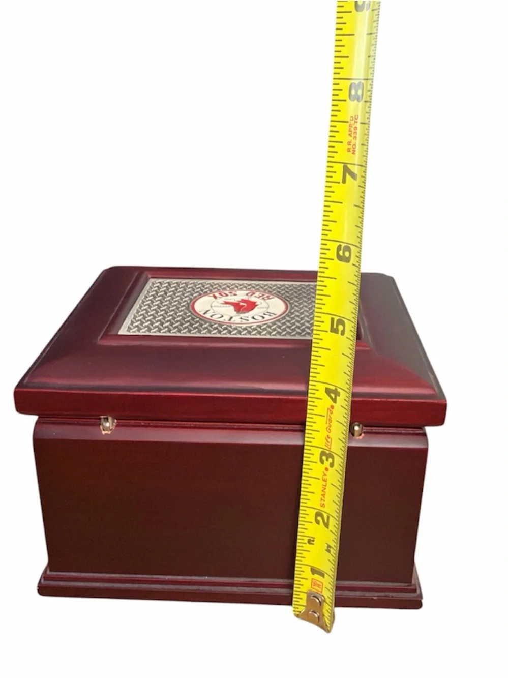 Boston Red Sox Wooden Jewelry Box in Deep Red